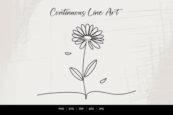 Daisy Flower One Line Art SVG
