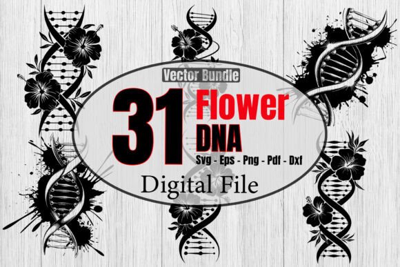 DNA Molecule Svg Bundle, Flower Dna Svg