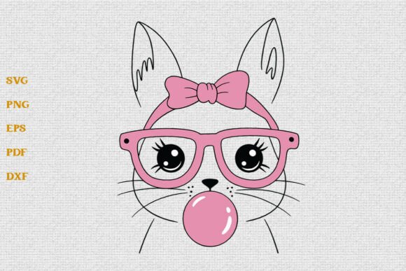 Easter Bunny Rabbit with Bubble Gum SVG