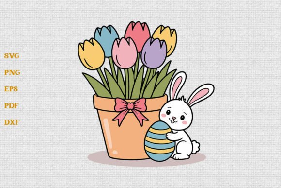 Easter Bunny Shirt Flower SVG PNG