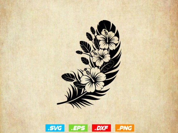 Floral Feather Vector Art