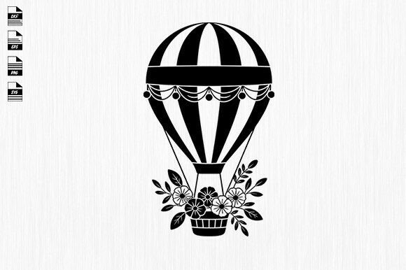 Floral Hot Air Balloon Svg