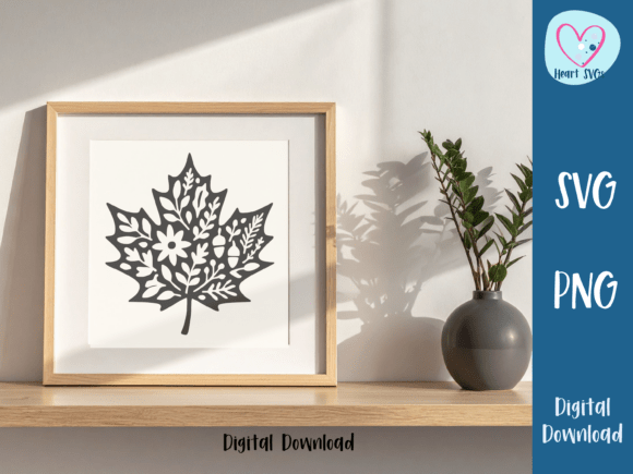 Floral Leaf Wall Art SVG