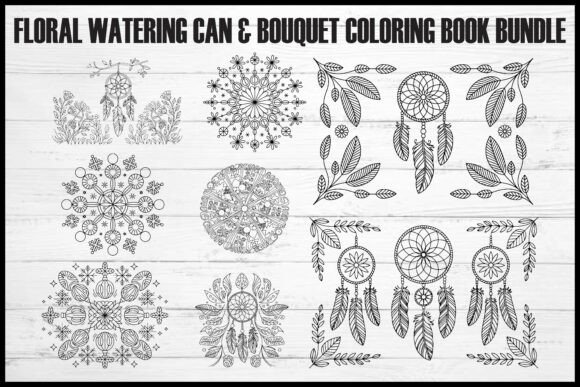 Floral Watering Mandala Coloring Book