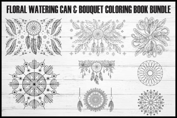 Floral Watering Mandala Coloring Book