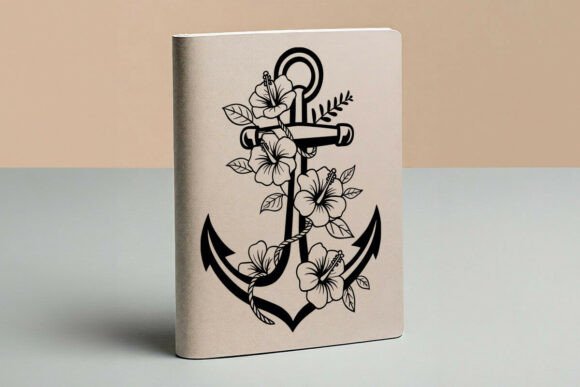 Flower Anchor Svg, Ancher with Flowers