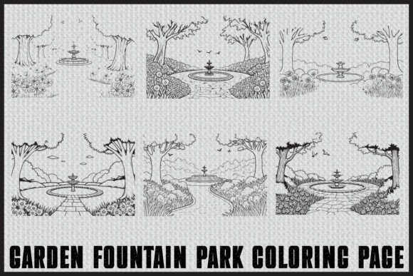 Fountain Garden Park Coloring Pages