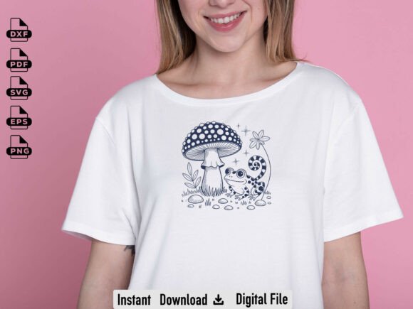 Frog with Wildflowers Cut File