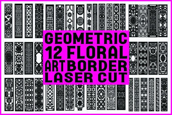 Geometric Floral Art Border Laser Cut