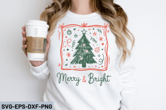 Merry Bright SVG Design, Christmas SVG