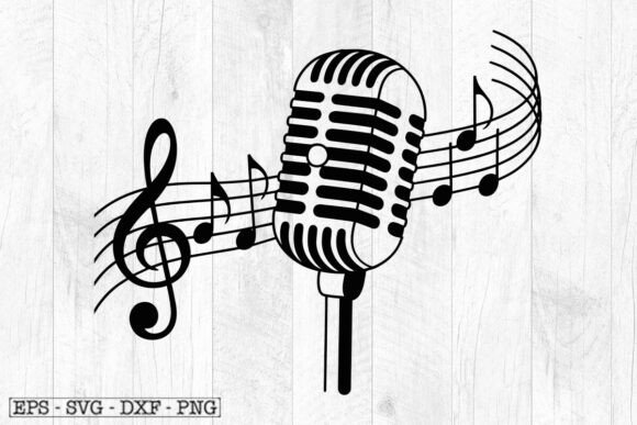 VINTAGE MICROPHONE in SVG